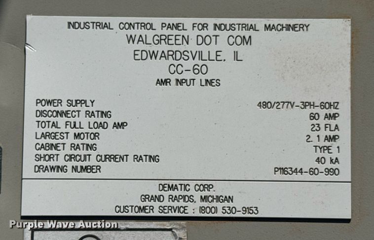 image for item OJ9305 Walgreen control panel