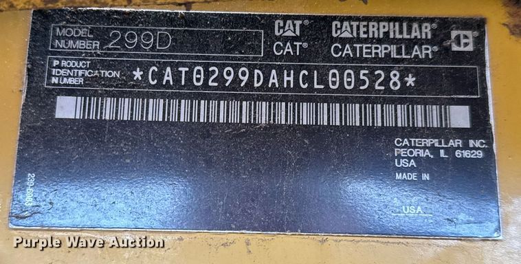 image for item OK9426 2013 Caterpillar 299D tracked skid steer loader