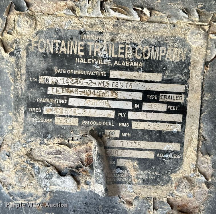 image for item DP6769 1998 Fontaine Ultra flatbed trailer