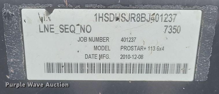 image for item DQ3829 2011 International  ProStar+ semi truck