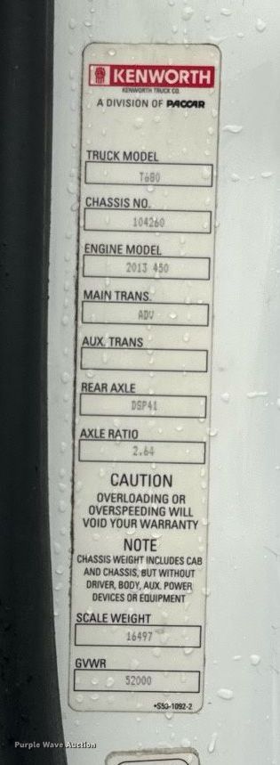 image for item DT2245 2016 Kenworth  T680 semi truck