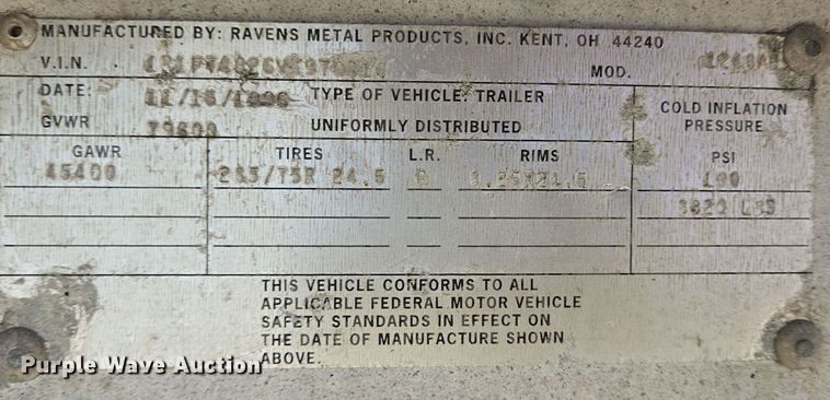 image for item DT5375 1997 Ravens flatbed trailer