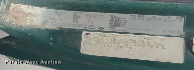 image for item DT6593 2002 Sterling truck cab and chassis