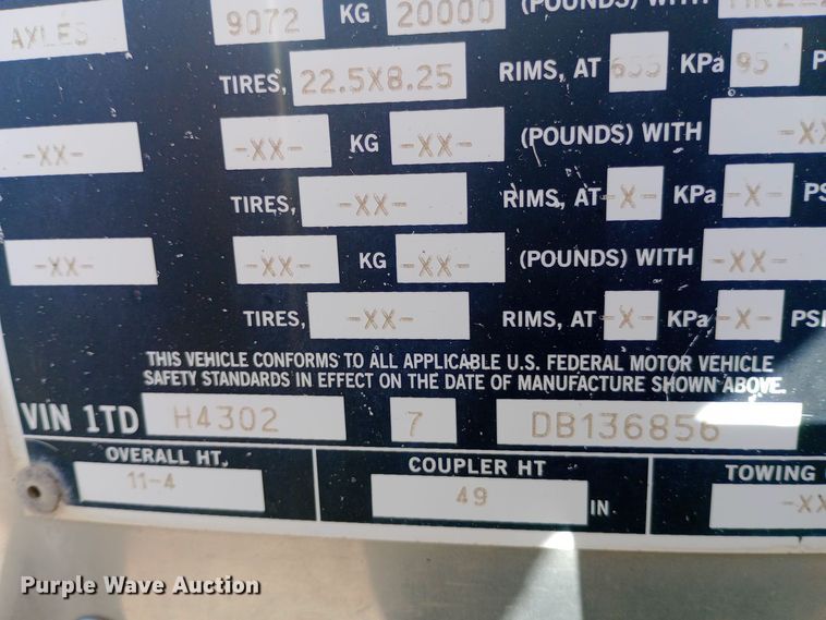 image for item DW0904 2013 Timpte Super Hopper grain trailer