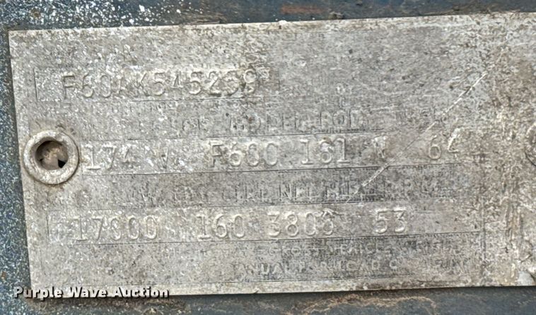 image for item DX3852 1964 Ford F600 fuel truck