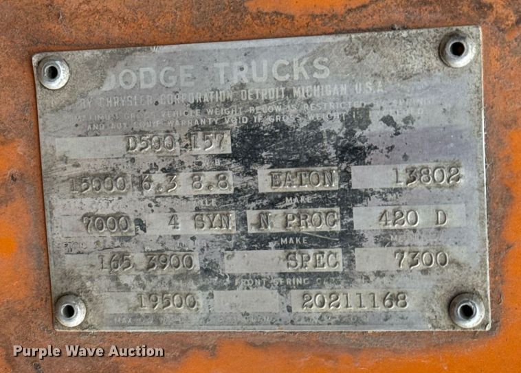 image for item DX3853 1963 Dodge D500 fuel truck
