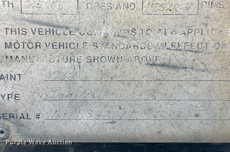 image for item DX3880 1996 Trailer Mann tilt deck equipment trailer