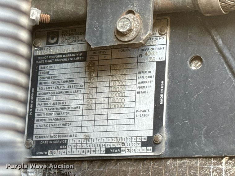 image for item DX3923 2000 Wabash refrigerated van trailer