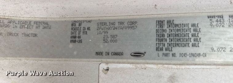 image for item EG7913 2000 Sterling AT9 semi truck