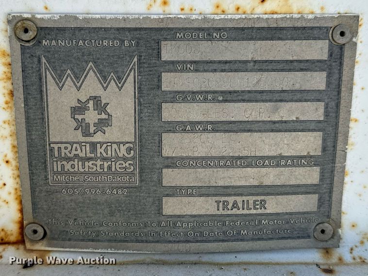 image for item EH7093 1990 Trail King TK60J trailer dolly