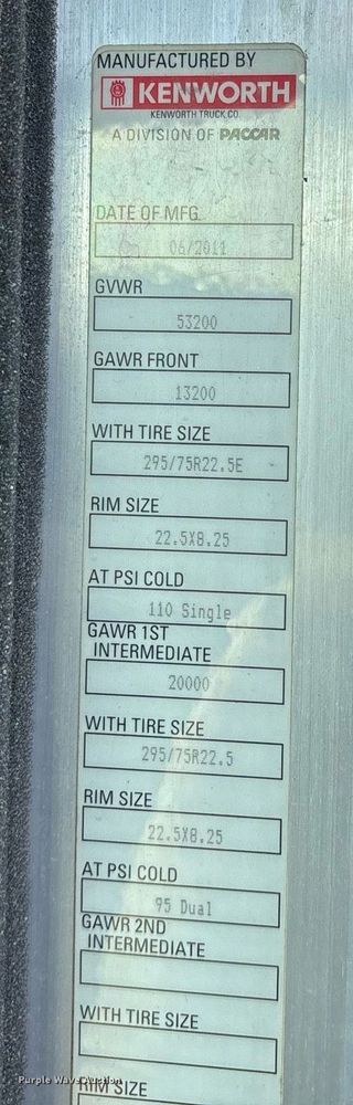 image for item EJ3232 2012 Kenworth T800 semi truck