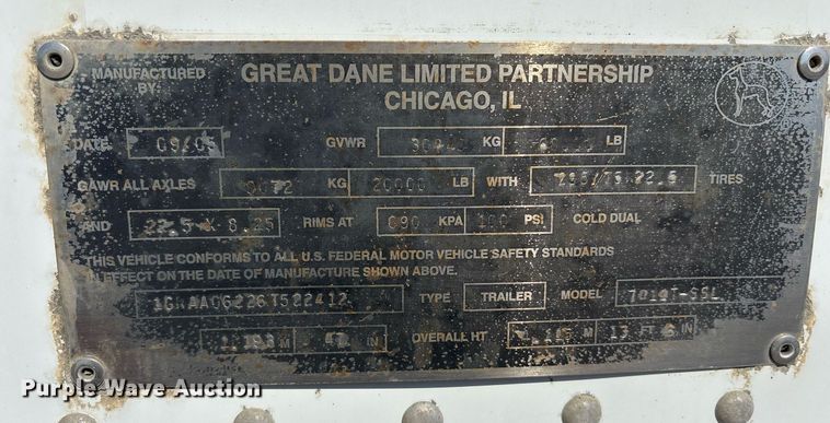 image for item EJ3257 2006 Great Dane 7411T-SSL dry van trailer