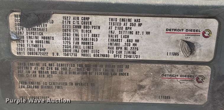 image for item EJ3273 2001 Detroit Diesel Series 60 engine