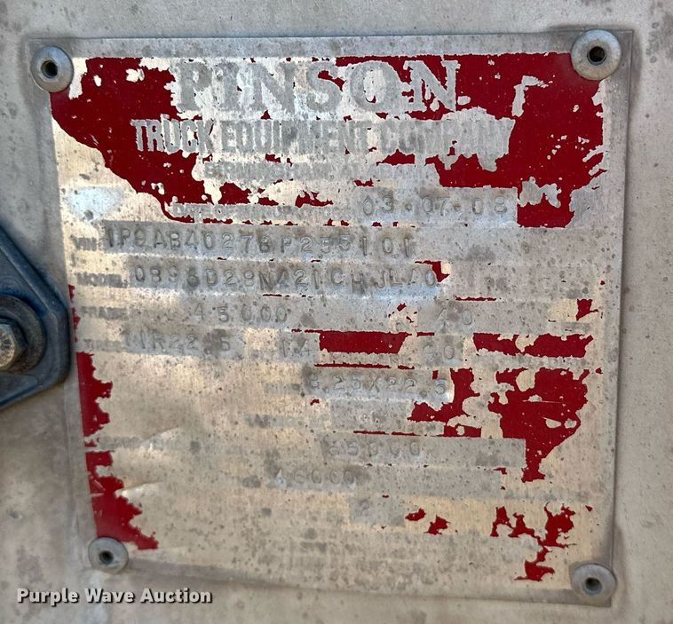 image for item EJ5232 2008 Pinson 0896D28N421CHJLA feed delivery trailer