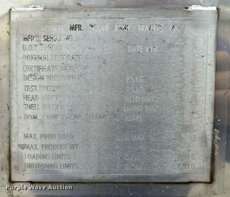 image for item EM0007 1985 Polar tank trailer