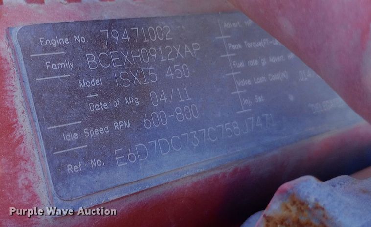 image for item EN8565 2012 Kenworth T800 semi truck