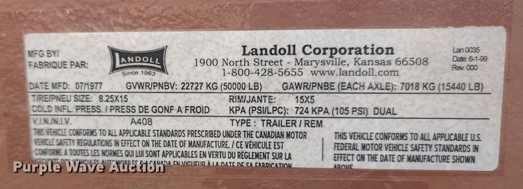 image for item ER1008 1977 Landoll drop deck trailer