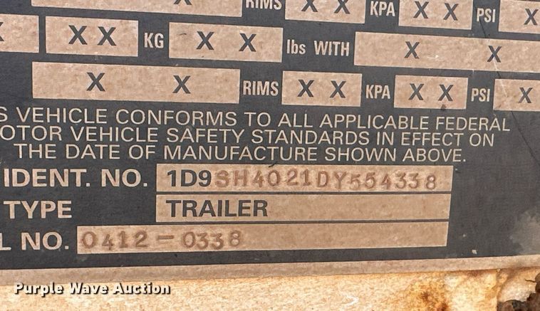 image for item ER8357 2013 Dakota bottom dump trailer