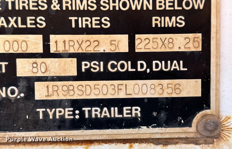 image for item ER8358 1985 Ranch bottom dump trailer