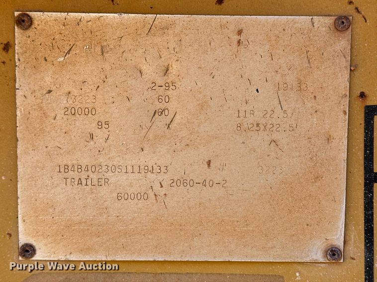 image for item ER8449 1995 Load King bottom dump trailer