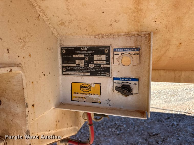 image for item ER8450 2018 Mac end dump trailer