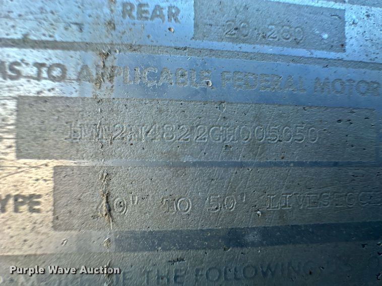 image for item ER8458 1986 Merritt livestock trailer