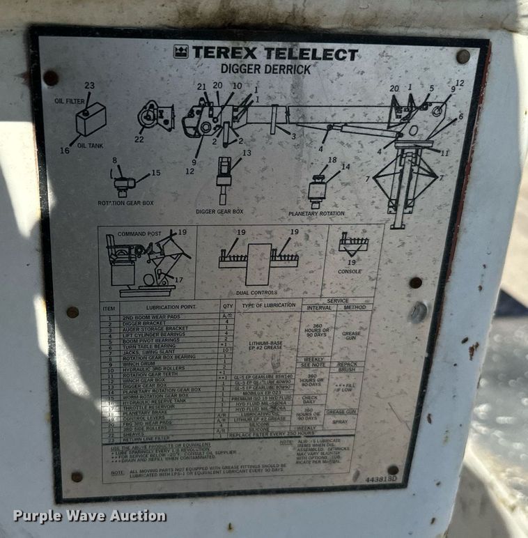 image for item IE9148 2001 Sterling digger derrick truck