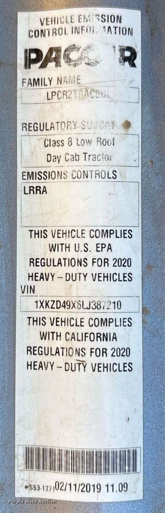 image for item OK9409 2020 Kenworth T880 dump truck