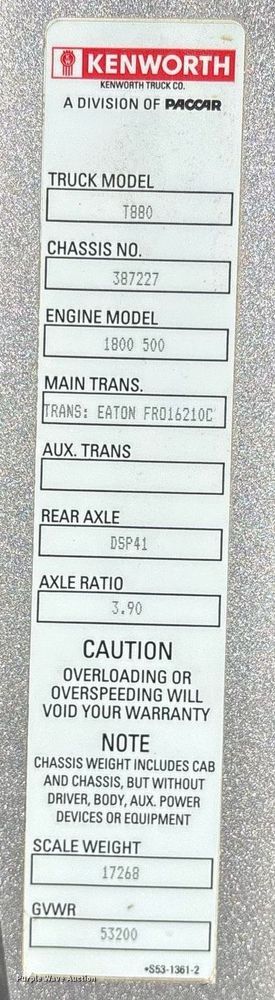 image for item OK9410 2020 Kenworth T880 dump truck