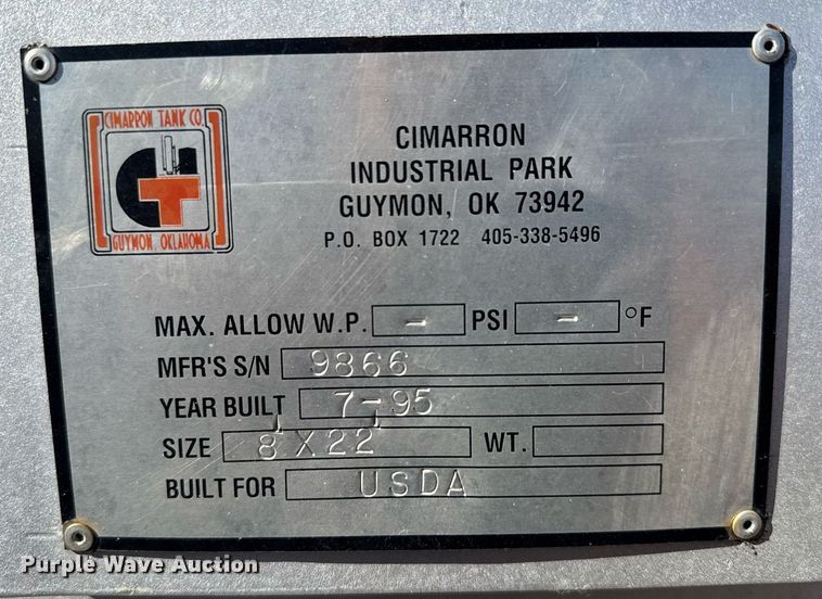 image for item DK6942 1995 Cimarron fuel tank