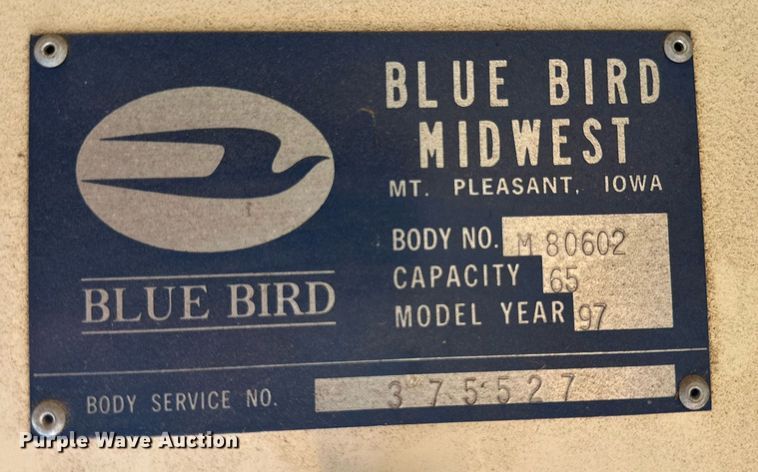 image for item DP6078 1997 International 3800 school bus