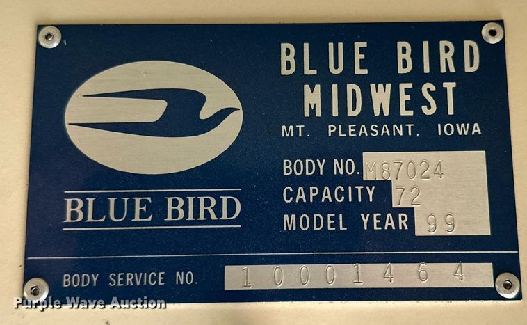 image for item DP6079 1999 Bluebird TC2000 school bus