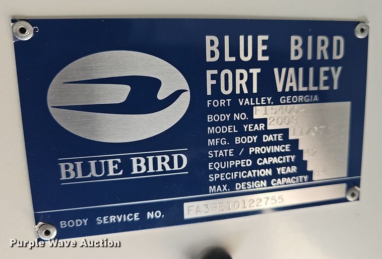 image for item DQ5338 2008 Blue Bird All American school bus