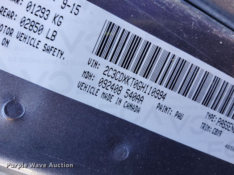 image for item DW0963 2016 Dodge Charger Police 