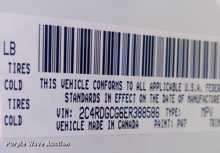 image for item DW0997 2014 Dodge Grand Caravan SXT van