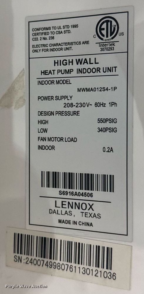 image for item DX3907 Lennox HVAC units