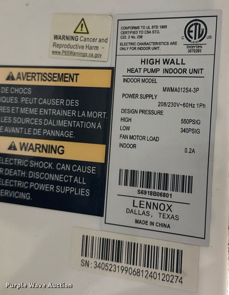 image for item DX3907 Lennox HVAC units