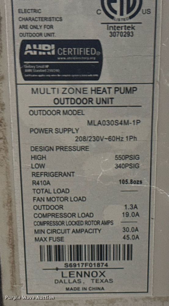image for item DX3907 Lennox HVAC units
