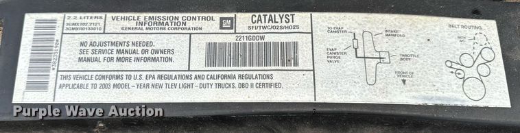 image for item EH7417 2003 Chevrolet S10 pickup truck