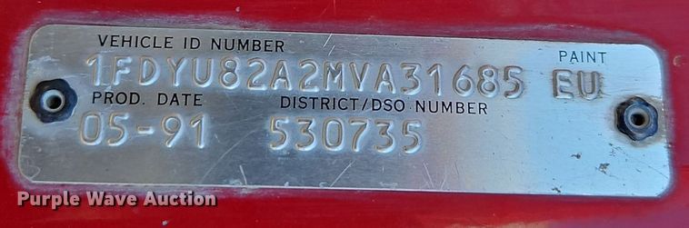 image for item EI8669 1991 Ford L8000 dump truck