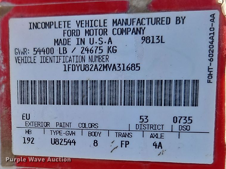 image for item EI8669 1991 Ford L8000 dump truck