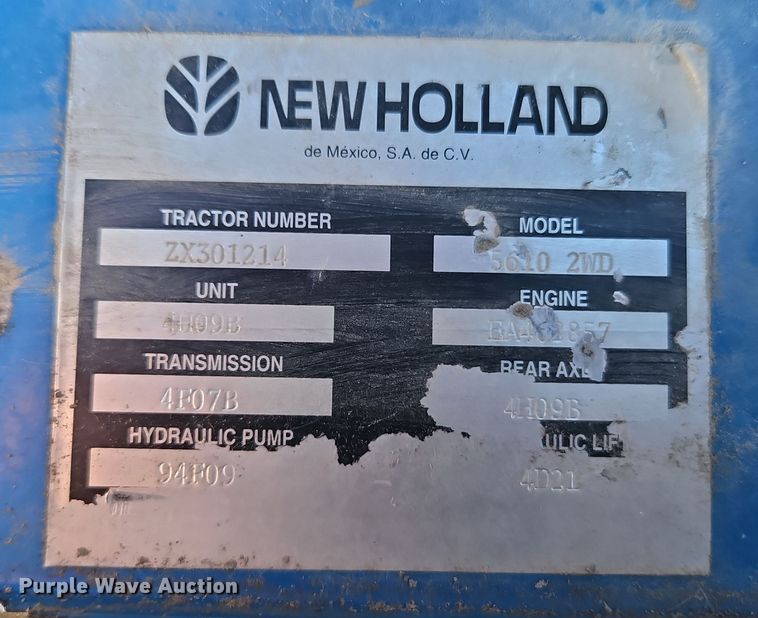 image for item EI8673 1994 New Holland 5610 tractor