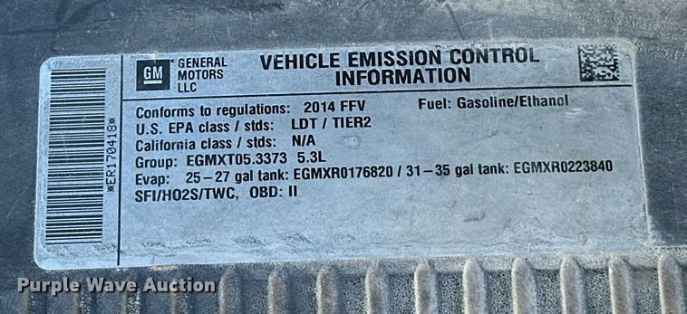 image for item EJ5170 2014 Chevrolet Tahoe Police SUV