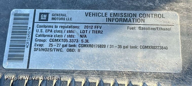 image for item EJ5172 2012 Chevrolet Tahoe Police SUV