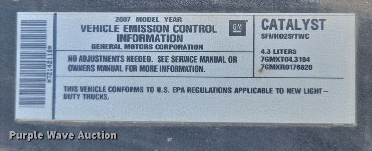 image for item EQ3835 2007 Chevrolet  Silverado 1500 Ext. Cab pickup truck