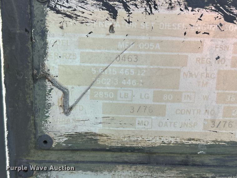 image for item NJ9629 1976 Libby Welding Co MEP005A generator