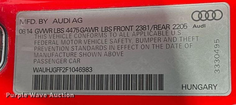 image for item NQ9135 2015 Audi A3 