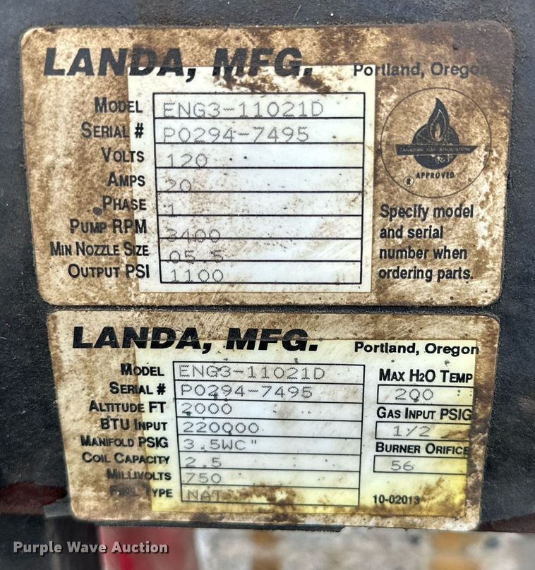 image for item NQ9140 Landa ENG3 pressure washer