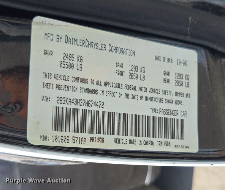 image for item YA0084 2007 Dodge  Charger 