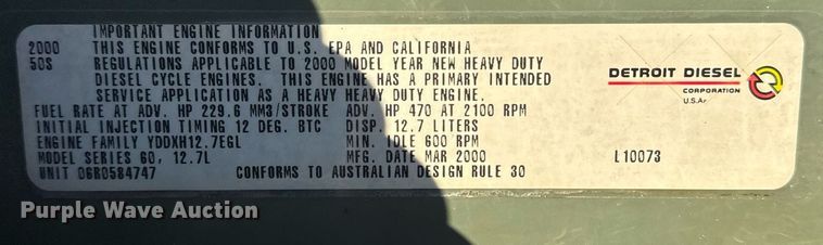 image for item EG2345 2001 Freightliner semi truck